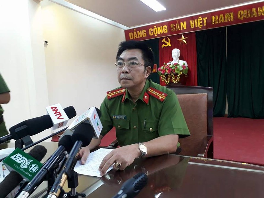 Ông Phạm Trọng Điềm - Phó cục trưởng Cục Cảnh sát hình sự thông tin về vụ việc