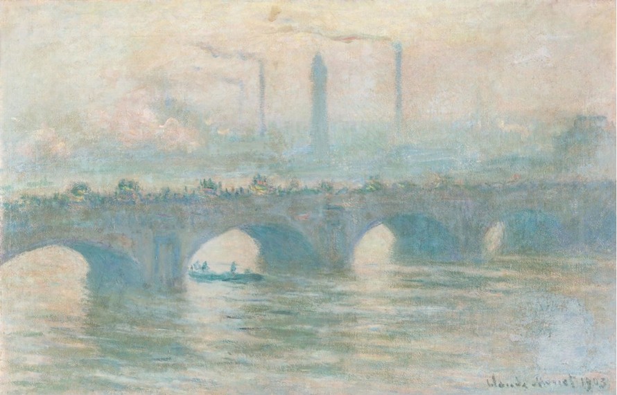 Bức họa "Cầu Waterloo" (1903) của danh họa Claude Monet nằm trong bộ sưu tập. (Nguồn: CNN)