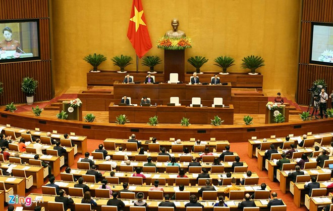 Kỳ họp thứ 5 Quốc hội khóa XIV khai mạc sáng 21/5. Ảnh: Thắng Quang.
