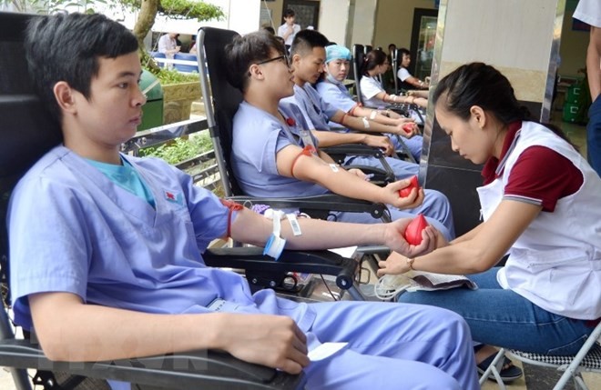 Các tình nguyện viên tham gia hiến máu. Ảnh minh họa. (Nguồn: TTXVN)