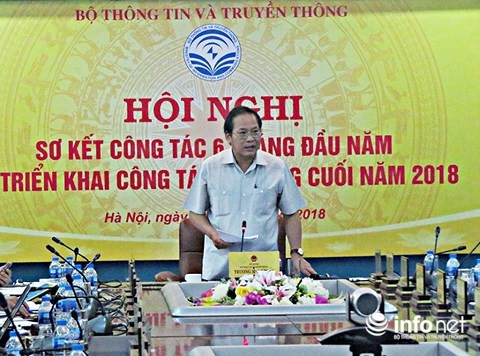 Ủy viên Trung ương Đảng, Bộ trưởng Bộ TT&TT Trương Minh Tuấn phát biểu chỉ đạo hội nghị.