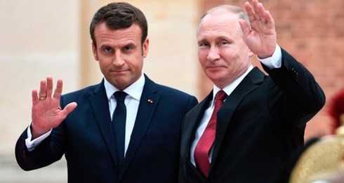 Tổng thống Nga, Pháp gặp mặt trước trận chung kết WC 2018. Ảnh: AFP/Getty. 