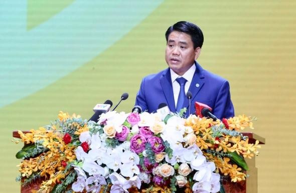 Chủ tịch UBND TP. Hà Nội Nguyễn Đức Chung phát biểu tại lễ kỷ niệm. Ảnh: VGP/Thuỳ Linh