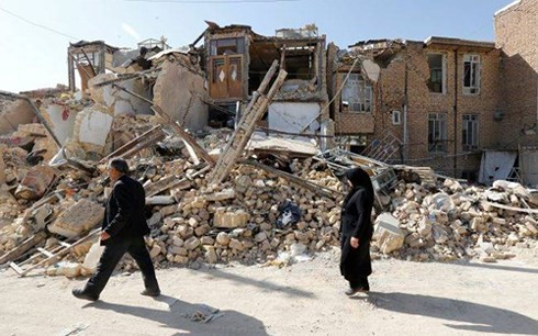 Hậu quả trận động đất ở Kermanshah tháng 11/2017. (Ảnh: EPA)