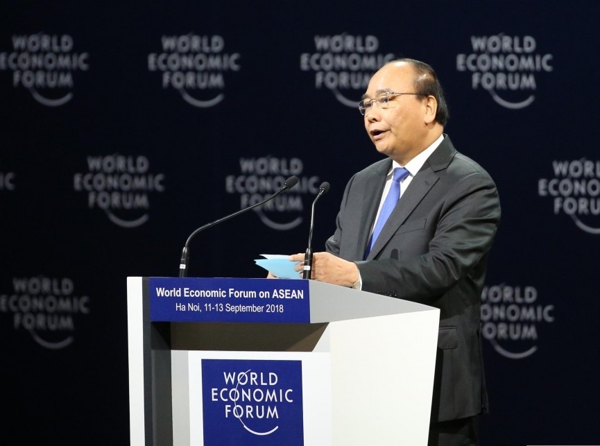 Thủ tướng Chính phủ Nguyễn Xuân Phúc phát biểu tại Phiên khai mạc. (Ảnh: Tuấn Anh)