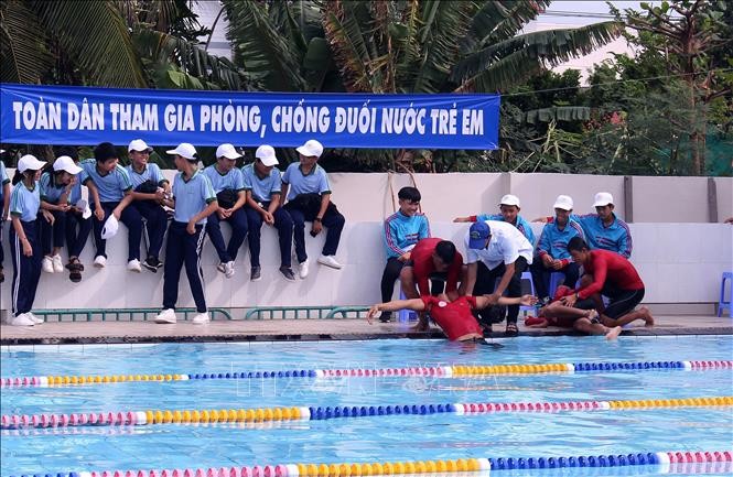 Bình Thuận tổ chức lễ phát động toàn dân tập luyện môn bơi, phòng, chống đuối nước, ngày 25/05/2019. Ảnh minh họa: Hồng Hiếu/TTXVN