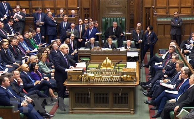 Thủ tướng Anh Boris Johnson phát biểu tại phiên họp Hạ viện ở London ngày 20/12/2019. (Nguồn: AFP/TTXVN)