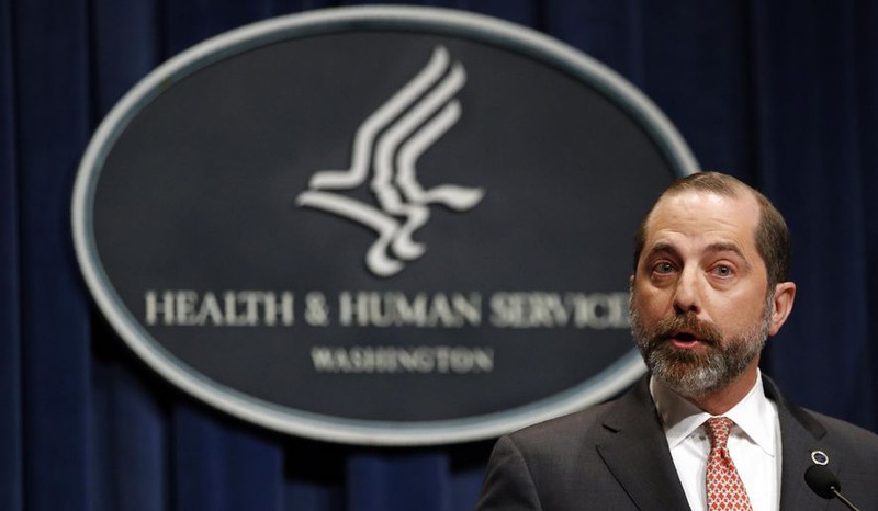 Bộ trưởng Y tế và Dịch vụ Dân sinh Mỹ Alex Azar. Ảnh: AP