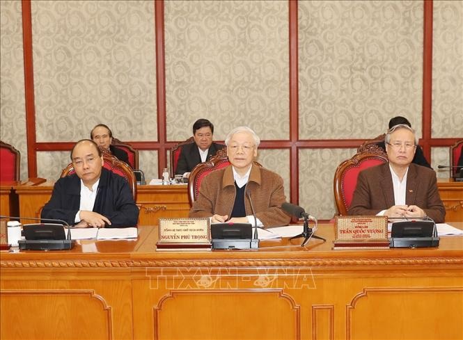 Tổng Bí thư, Chủ tịch nước Nguyễn Phú Trọng phát biểu kết luận cuộc họp. Ảnh: Trí Dũng – TTXVN