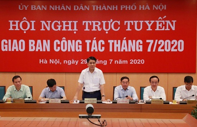 Ông Nguyễn Đức Chung - Chủ tịch UBND TP Hà Nội phát biểu chỉ đạo tại hội nghị