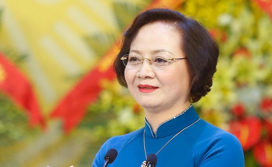 Bà Phạm Thị Thanh Trà tại Đại hội Đảng bộ tỉnh Yên Bái. Ảnh: Hiếu Duy