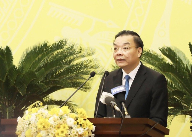 Ông Chu Ngọc Anh phát biểu sau khi được bầu làm Chủ tịch UBND TP Hà Nội