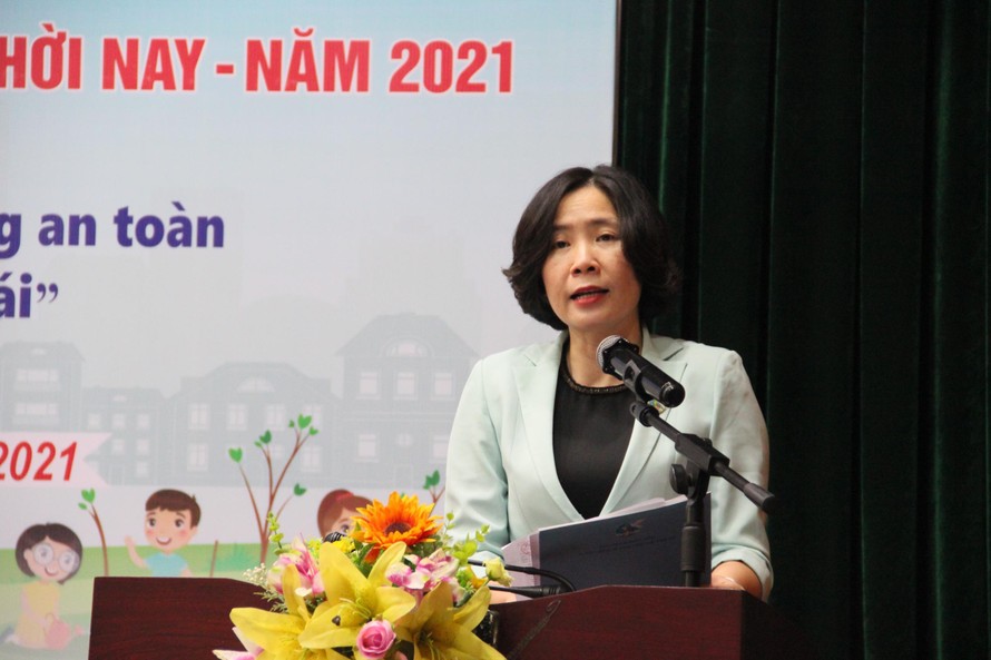 Bà Lê Kim Anh - Chủ tịch Hội LHPN Hà Nội phát động Cuộc thi