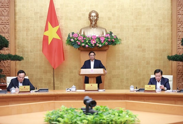 Thủ tướng Phạm Minh Chính phát biểu khai mạc. (Ảnh: Dương Giang/TTXVN)