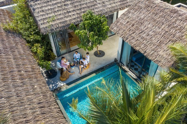 Không gian xanh mát bên trong các villa tại New World Phu Quoc Resort