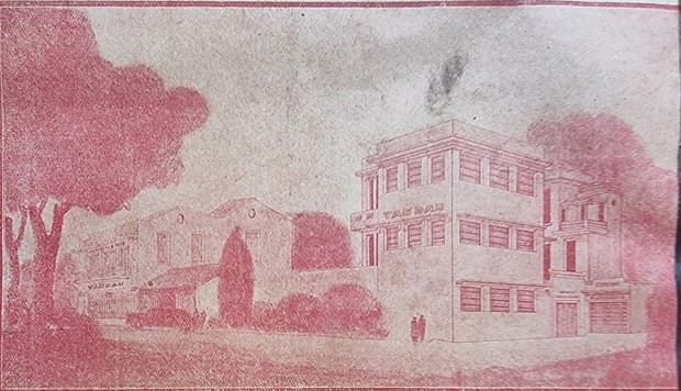 Nhà in Tân Dân do nhà viết kịch Vũ Đình Long thành lập năm 1930. (Ảnh trưng bày tại triển lãm)