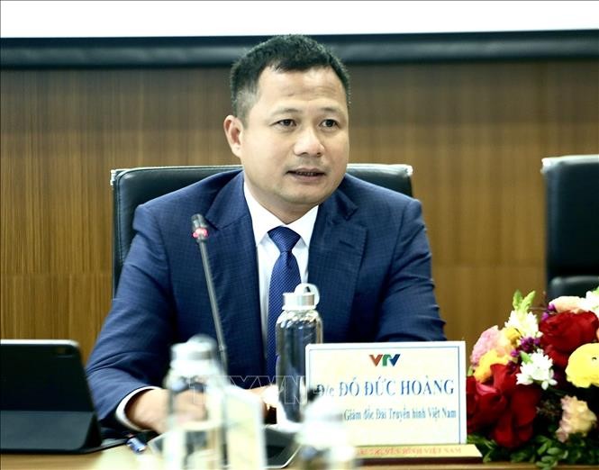 Phó Tổng Giám đốc Đài Truyền hình Việt Nam Đỗ Đức Hoàng phát biểu tại họp báo.