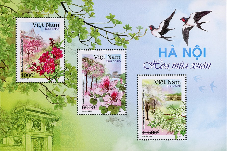 Khắc họa Hà Nội mộng mơ qua bộ tem bưu chính rực rỡ sắc hoa