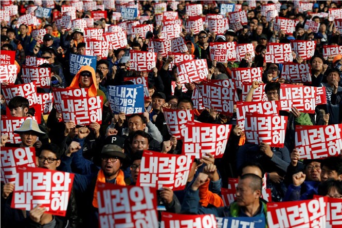 Những người tổ chức biểu tình cho biết sẽ có tới 1 triệu người tham gia biểu tình vào ngày 12/11để yêu cầu Tổng thống Park Geun-hye từ chức.