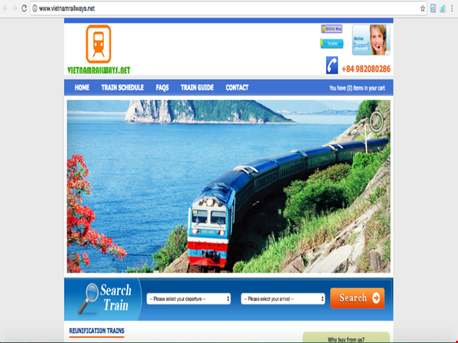 Một website bán vé tàu Tết Đinh Dậu giả.