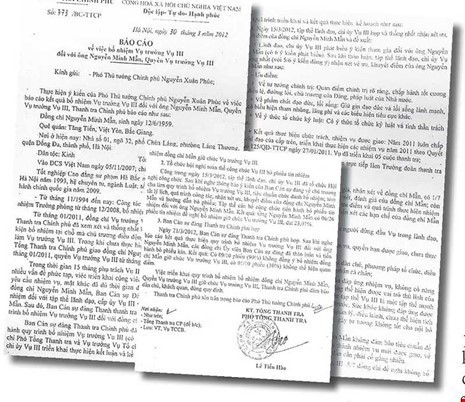 Báo cáo của Thanh tra Chính phủ về quy trình bổ nhiệm ông Nguyễn Minh Mẫn năm 2012.