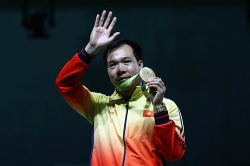 Xạ thủ Hoàng Xuân Vinh - người hùng của thể thao Việt Nam. Ảnh: Reuters