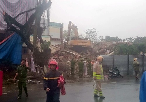 Hiện trường vụ tai nạn lao động tại số 42 Trần Phú.