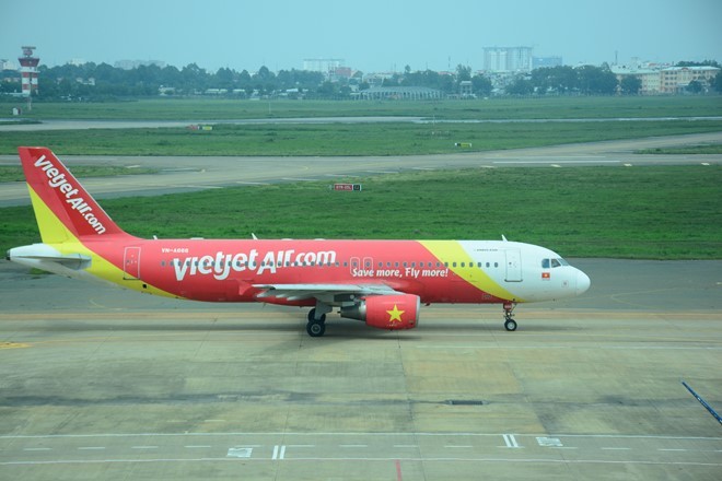 Máy bay Vietjet Air tại sân bay Tân Sơn Nhất.