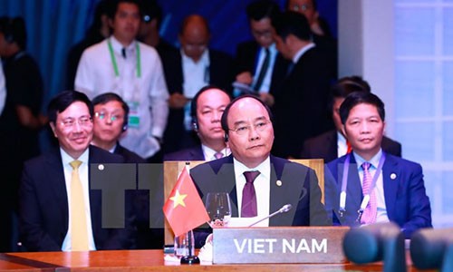 Thủ tướng Nguyễn Xuân Phúc tại phiên họp của ASEAN. Ảnh: TTXVN