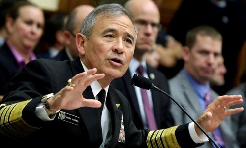 Đô đốc Harry Harris, Tư lệnh Bộ chỉ huy Thái Bình Dương (PACOM) Mỹ. Ảnh: Reuters.