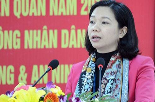  Bà Vũ Thu Hà, Chủ tịch UBND quận Long Biên. Ảnh: QĐND.