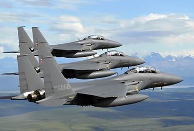 Máy bay tiêm kích F-15K của không quân Hàn Quốc. Ảnh: Yonhap