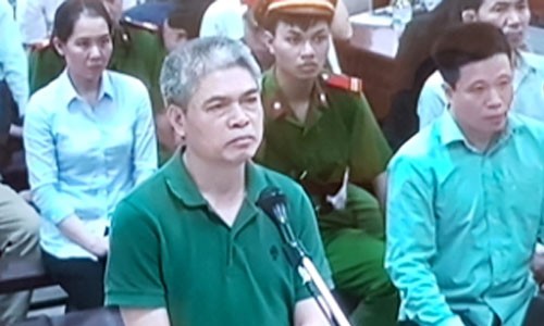 Bị cáo Nguyễn Xuân Sơn tại phiên tòa sơ thẩm.