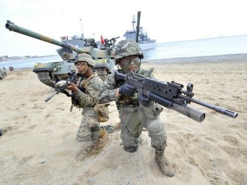 Hàn Quốc, Mỹ tiến hành tập trận chung. Ảnh: AFP/TTXVN