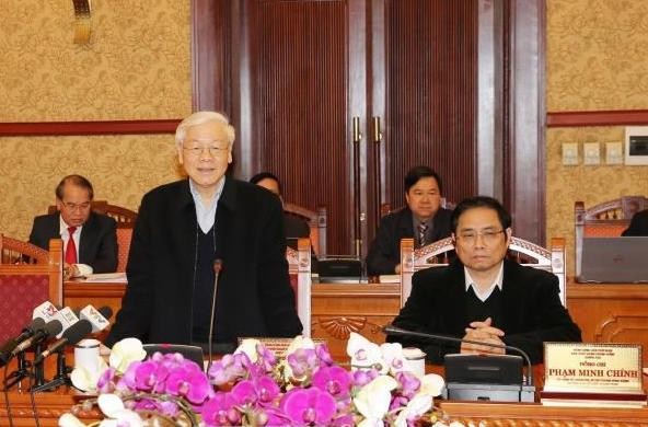Tổng Bí thư Nguyễn Phú Trọng phát biểu tại phiên họp đầu tiên trong năm Mậu Tuất của Ban Bí thư.