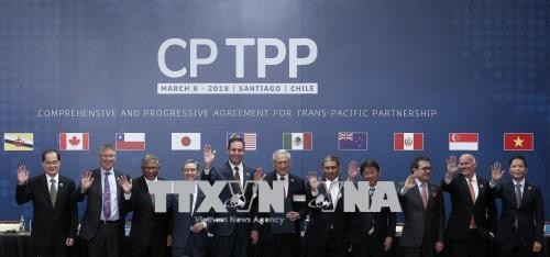 Đại diện các nước tham gia ký CPTTP. Ảnh TTXVN