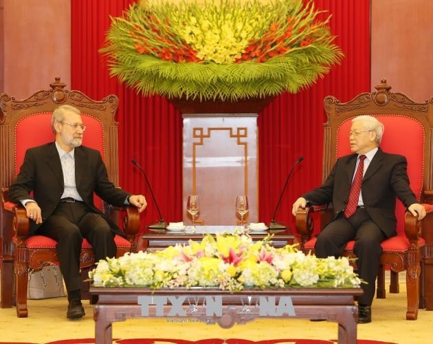 Tổng Bí thư Nguyễn Phú Trọng và Chủ tịch Quốc hội Cộng hòa Hồi giáo Iran Ali Ardeshir Larijani