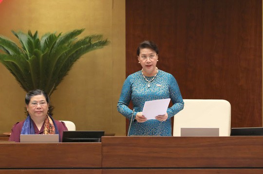 Chủ tịch Quốc hội Nguyễn Thị Kim Ngân điều hành phiên chất vấn của Quốc hội chiều 6-6.