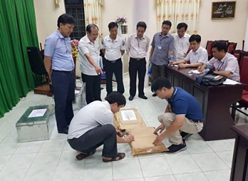 Tổ công tác kiểm tra tại Hà Giang.Ảnh: Cổng thông tin điện tử Bộ Công an