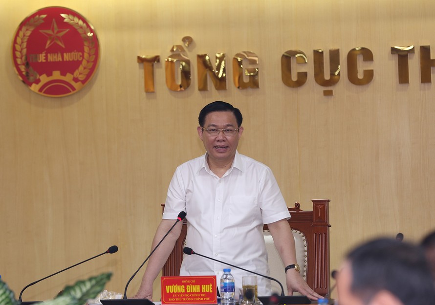 Phó Thủ tướng Vương Đình Huệ phát biểu tại cuộc làm việc - Ảnh: VGP/Thành Chung
