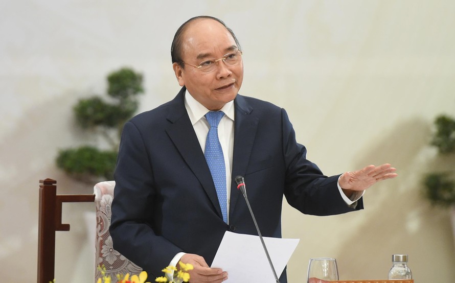 Thủ tướng Nguyễn Xuân Phúc: Đến 2045, sẽ xuất hiện các tập đoàn khổng lồ mang tên Việt Nam. - Ảnh: VGP/Quang Hiếu 