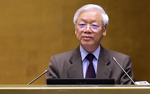 Tổng Bí thư Nguyễn Phú Trọng phát biểu chỉ đạo Hội nghị. Ảnh: VGP.
