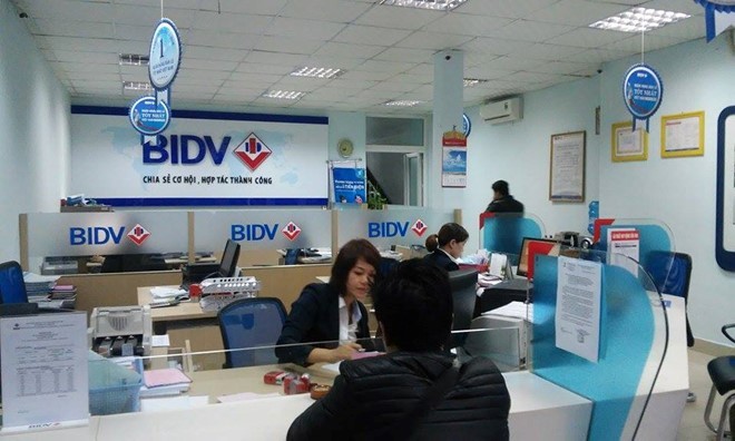 Phòng giao dịch ngân hàng BIDV chi nhánh Thành Nội, nơi xảy ra vụ cướp.