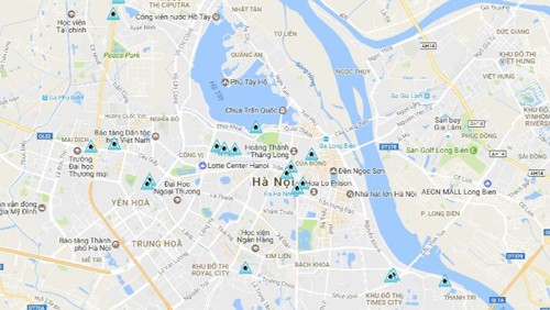Nhiều chỉ số môi trường được thành phố Hà Nội cung cấp tới người dân từ ngày 9/1. Ảnh chụp màn hình.