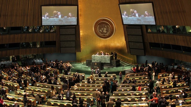 Một phiên họp của Đại hội đồng Liên Hợp Quốc ở New York. Ảnh: Flickr.