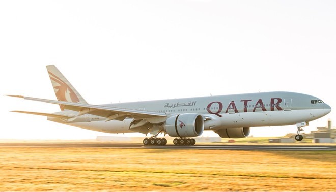 Chuyến bay đầu tiên của hành trình dài nhất thế giới vừa hạ cánh xuống Auckland. Ảnh: Qatar Airways.