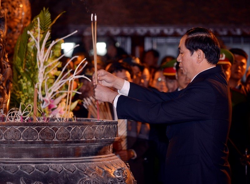 Chủ tịch nước dự lễ khai ấn đền Trần