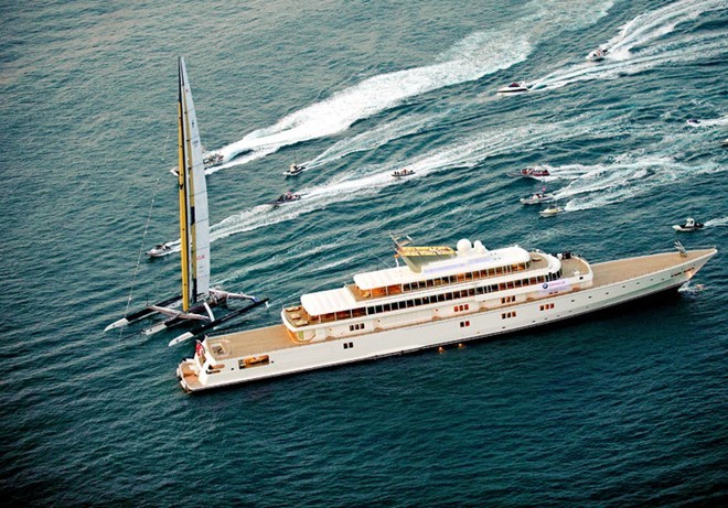 Rising Sun, chiếc thuyền thuộc sở hữu của Larry Ellison, người sáng lập kiêm giám đốc của tập đoàn công nghệ Oracle . Ảnh: AP.
