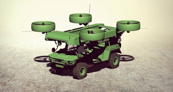 Ý tưởng xe bay của các nhà thiết kế vũ khí Ukraine. Đồ họa: Technation 