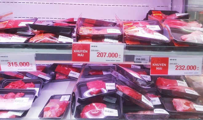 Hầu hết siêu thị tại TP.HCM không bán thịt Brazil, mặt hàng nhập chủ yếu từ Mỹ, Úc. 